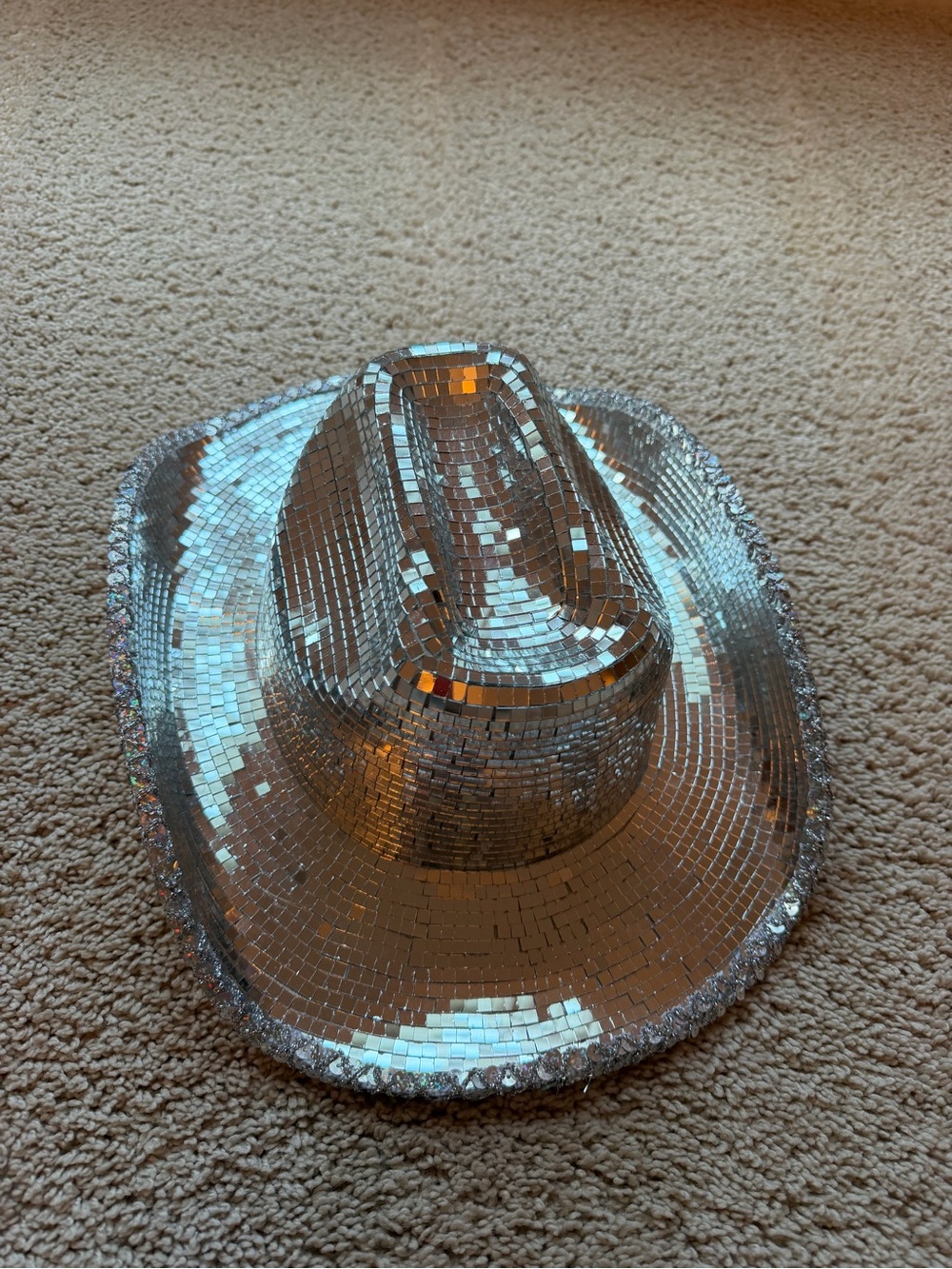 Party City Silver Sequin Cowboy Hat